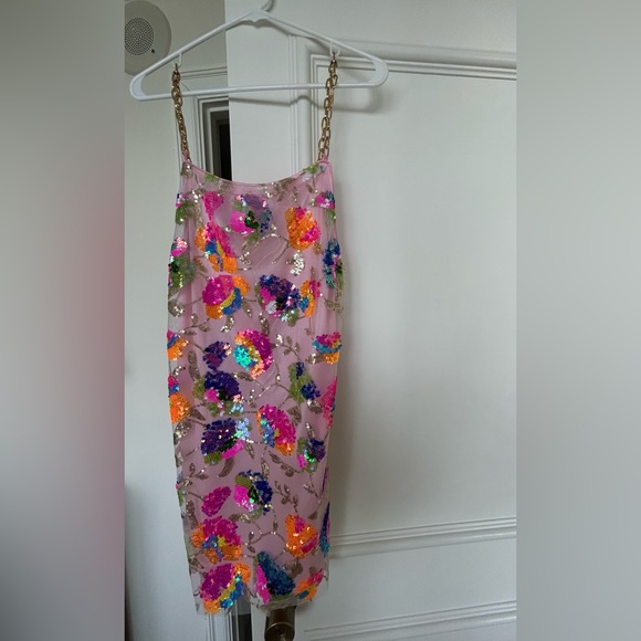 Pink & sequin dress🧡💛💚🩷🩵 - Picture 7 of 8